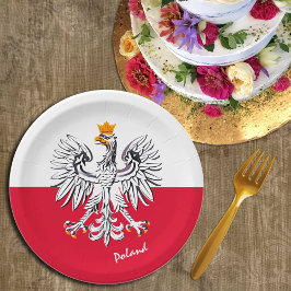 Polnische Flagge & Adler, polnische Party-Patriote Pappteller