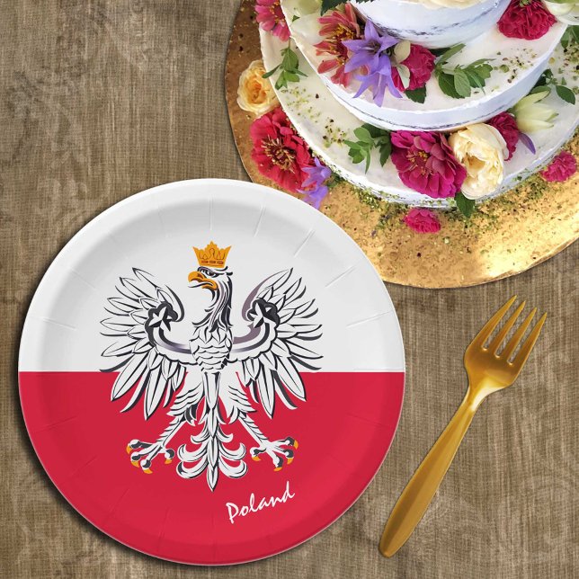 Polnische Flagge & Adler, polnische Party-Patriote Pappteller (Von Creator hochgeladen)