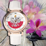 Polnische Flagge, Adlerdesign, Polnische Mode Armbanduhr<br><div class="desc">Sehen Sie: Patriotische Fashion-Uhr mit polnischer Flagge mit Eagle-Emblem & Polnischem Design - Liebe meines Landes,  Mütter Tag,  Urlaub,  Patrioten / Sportfans</div>