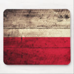 Polnische Flagge aus alten Holz Mousepad<br><div class="desc">Polnische Flagge; Polnisch; Polska; Polska; polska flaga</div>