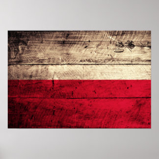 Polnische Flagge aus alten Holz Poster