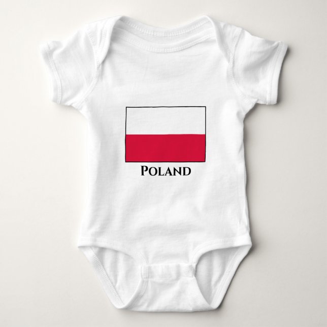 polnische Flagge Baby Strampler (Vorderseite)