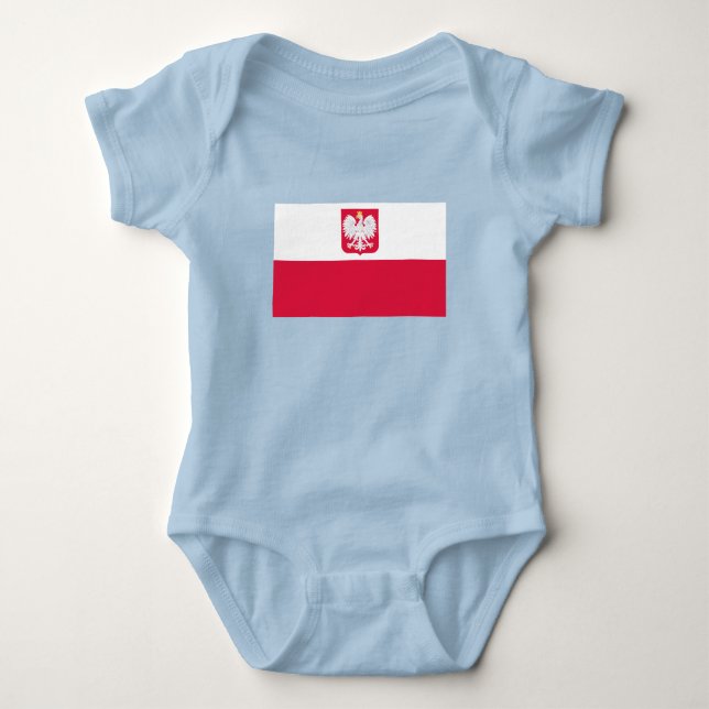 Polnische Flagge Baby Strampler (Vorderseite)
