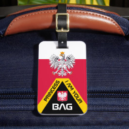 Polnische Flagge, Beutelmarken, Polen / Personalis Gepäckanhänger