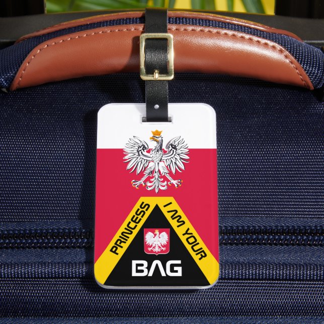 Polnische Flagge, Beutelmarken, Polen / Personalis Gepäckanhänger (Vorderseite Insitu 2)