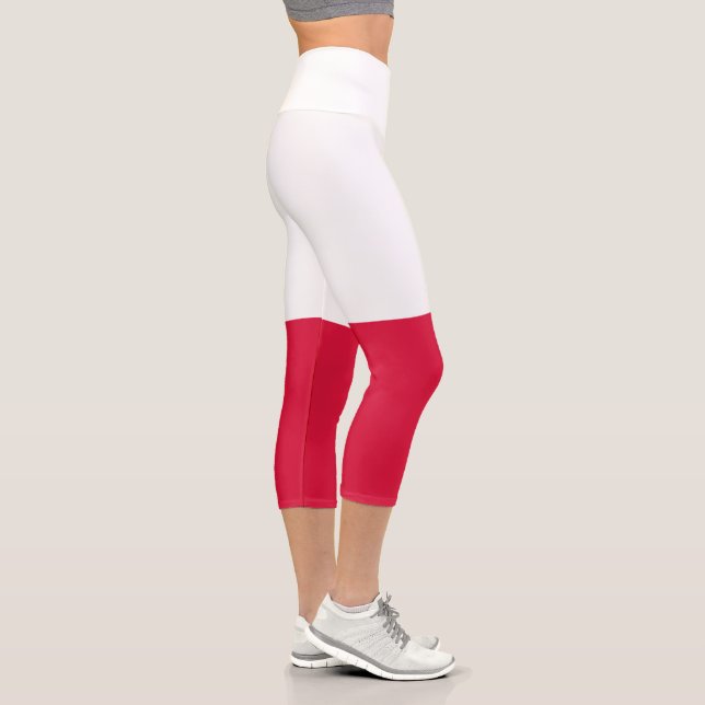 Polnische Flagge Capri Leggings (Rechts)