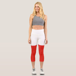 Polnische Flagge Capri Leggings