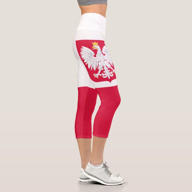 Polnische Flagge Capri Leggings (Rechts)
