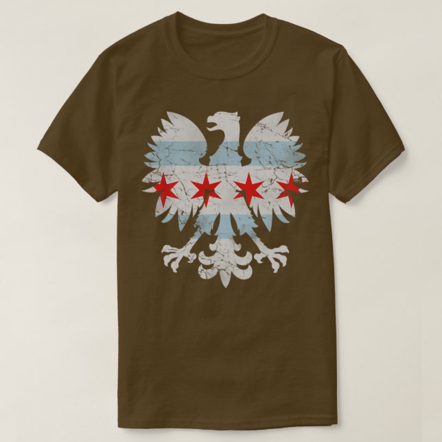Polnische Flagge Eagle Chicago T-Shirt (Design vorne)