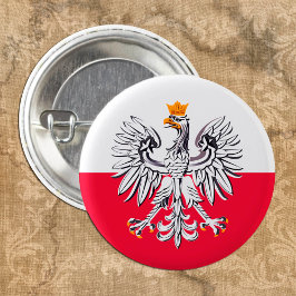 Polnische Flagge & Eagle Polen Modepatriot / sport Button