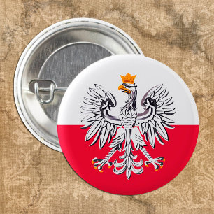 Polnische Flagge & Eagle Polen Modepatriot / sport Button