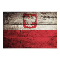 Polnische Flagge für alten Holzkorn