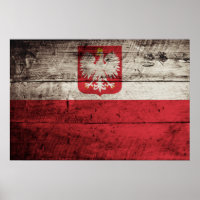 Polnische Flagge für alten Holzkorn