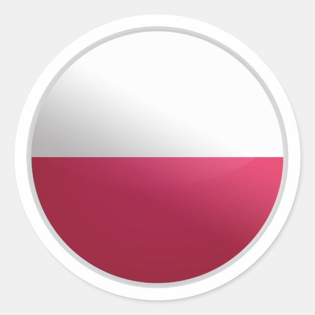 Polnische Flagge für glänzende Rundschreiben Runder Aufkleber (Vorderseite)