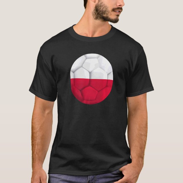 Polnische Flagge Fußball Polnischer Fußballfan T-Shirt (Vorderseite)