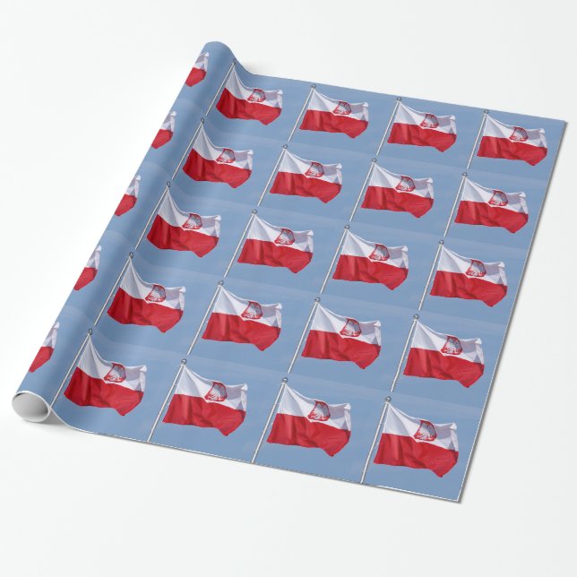 POLNISCHE FLAGGE GESCHENKPAPIER (Ungerollt)