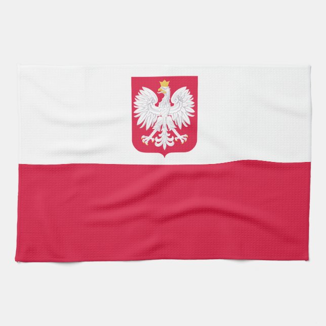 Polnische Flagge Geschirrtuch (Horizontal)