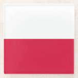 Polnische Flagge Glasuntersetzer<br><div class="desc">Patriotische Flagge Polens.</div>
