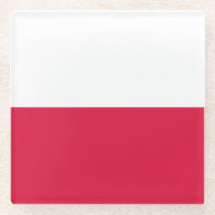 Polnische Flagge Glasuntersetzer