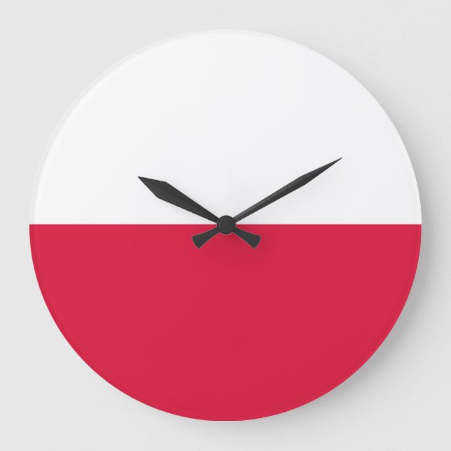 Polnische Flagge Große Wanduhr (Vorderseite)