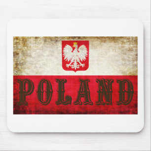 Polnische Flagge Grunge Mousepad
