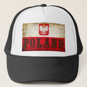 Polnische Flagge Grunge Truckerkappe