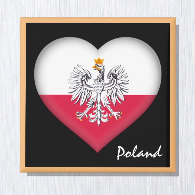Polnische Flagge & Herz Polen Urlaub, Reisen/Sport Magnet (Von Creator hochgeladen)