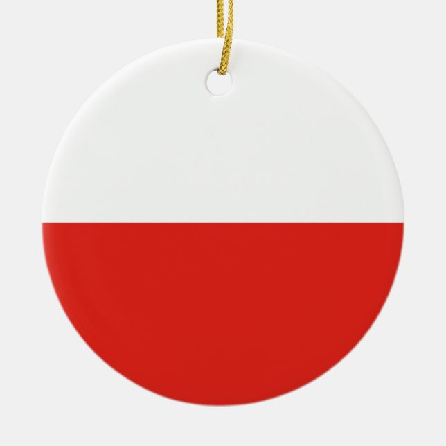 Polnische Flagge Keramik Ornament (Vorne)