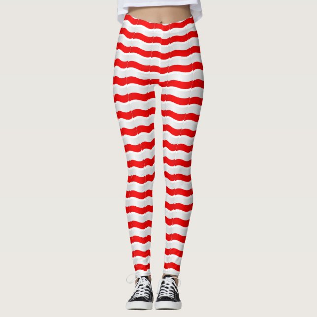 Polnische Flagge Leggings (Vorderseite)