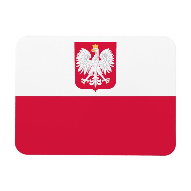 Polnische Flagge Magnet (Horizontal)