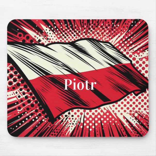 Polnische Flagge Mauspad (Vorne)