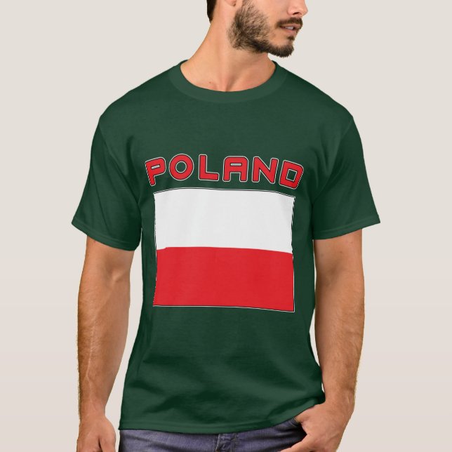 Polnische Flagge mit Polen T-Shirt (Vorderseite)