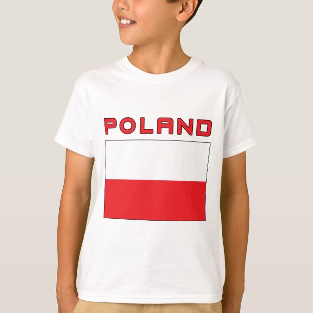 Polnische Flagge mit Polen T-Shirt (Vorderseite)