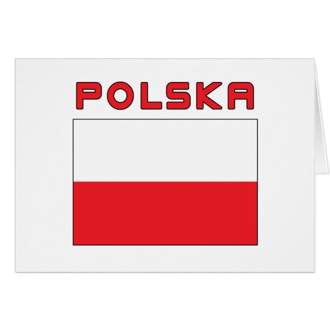 Polnische Flagge mit Polska (Vorderseite (Horizontal))