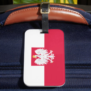 Polnische Flagge (mit Wappen) Gepäckanhänger