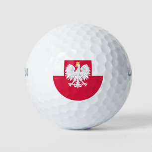 Polnische Flagge (mit Wappen) Golfball
