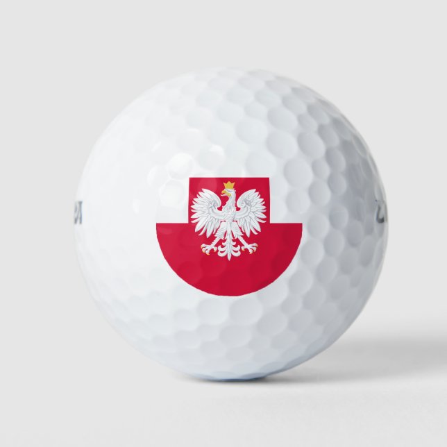 Polnische Flagge (mit Wappen) Golfball (Vorderseite)