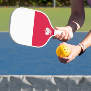 Polnische Flagge (mit Wappen) Pickleball Schläger