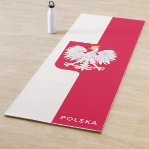 Polnische Flagge (mit Wappen) Yogamatte