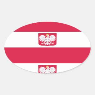 Polnische Flagge Ovaler Aufkleber
