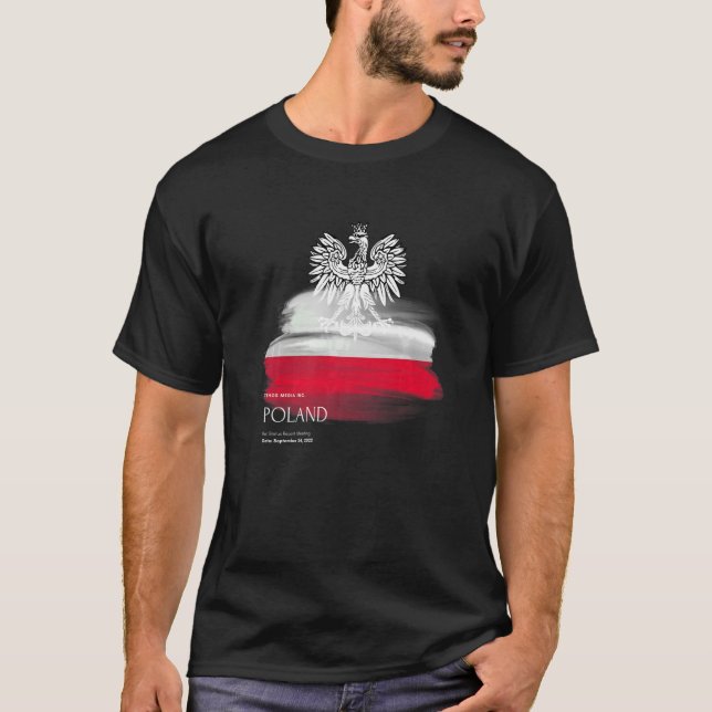 Polnische Flagge patriotische Polska Souvenir Lieb T-Shirt (Vorderseite)