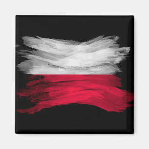 Polnische Flagge Pinselstrich, nationale Flagge Magnet
