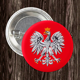 Polnische Flagge, Polen, Adler, patriotisch / spor Button