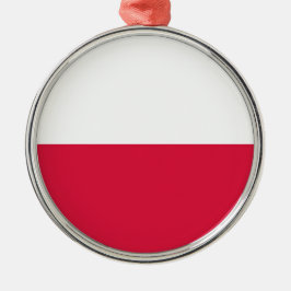 Polnische Flagge (Polen) Keramik Ornament Aus Metall