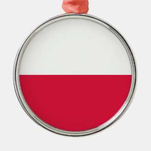 Polnische Flagge (Polen) Keramik Ornament Aus Metall