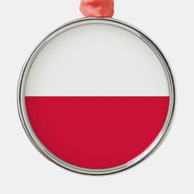 Polnische Flagge (Polen) Keramik Ornament Aus Metall (Vorne)
