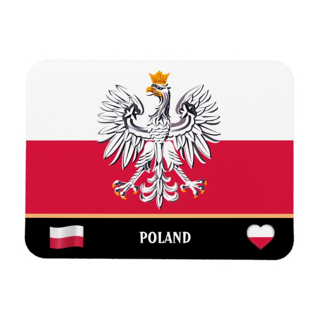 Polnische Flagge / Polen Magnet (Horizontal)