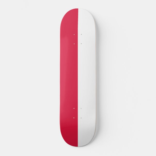 Polnische Flagge (Polen) Skateboard (Vorderseite)