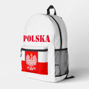 Polnische Flagge Polska Patriotic Football Soccer Bedruckter Rucksack
