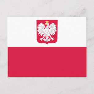 Polnische Flagge Postkarte